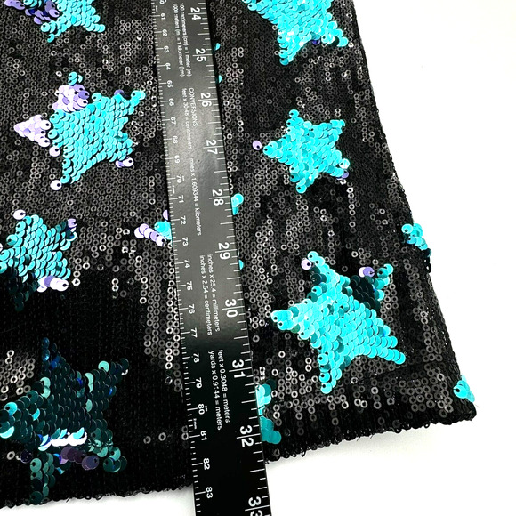 BLUSH BY US ANGELS Girls Dress Size 14 Black Blue Stars Full Sequins Shiny Party - Picture 6 of 7